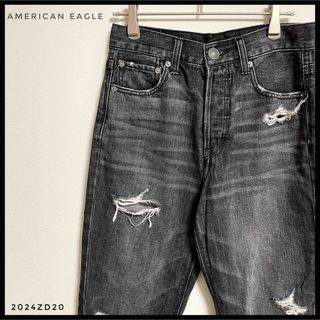 American Eagle - American eagle 　ダメージデニムパンツ　クラッシュ　ブラック