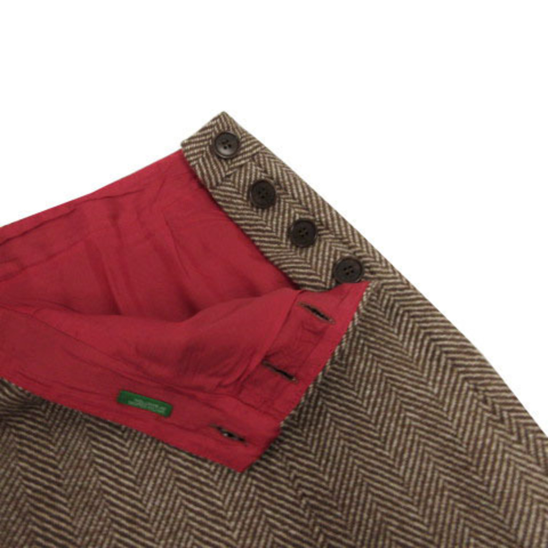 UNITED COLORS OF BENETTON スカート 茶 オフ白 40 レディースのスカート(ひざ丈スカート)の商品写真