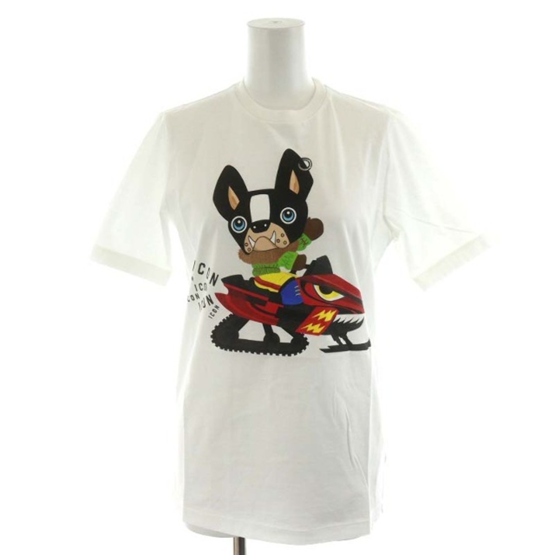 DSQUARED2(ディースクエアード)のディースクエアード ICON DOG Tシャツ カットソー 半袖 白 XXS  レディースのトップス(Tシャツ(半袖/袖なし))の商品写真