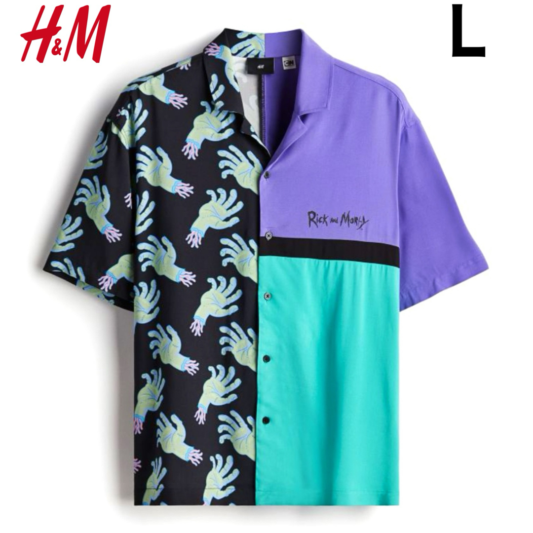 H&M(エイチアンドエム)の新品 H&M × リック アンド モーティ コラボ シャツ 半袖 L.. メンズのトップス(シャツ)の商品写真