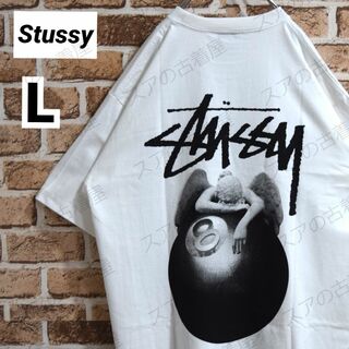 STUSSY - 《ステューシー》正規・新品タグ　8ボール&天使　白　L　Tシャツ