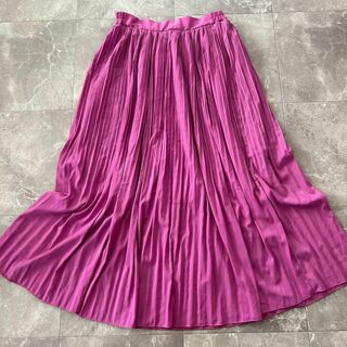 ショコラフィネローブ(chocol raffine robe)のショコラフィネローブ プリーツ ロングスカート フレア ピンク フリーサイズ(ロングスカート)