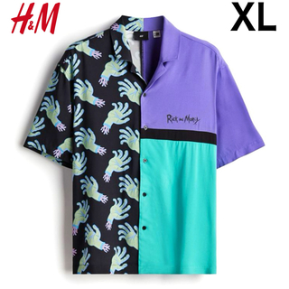 新品 H&M × リック アンド モーティ コラボ シャツ 半袖 XL..