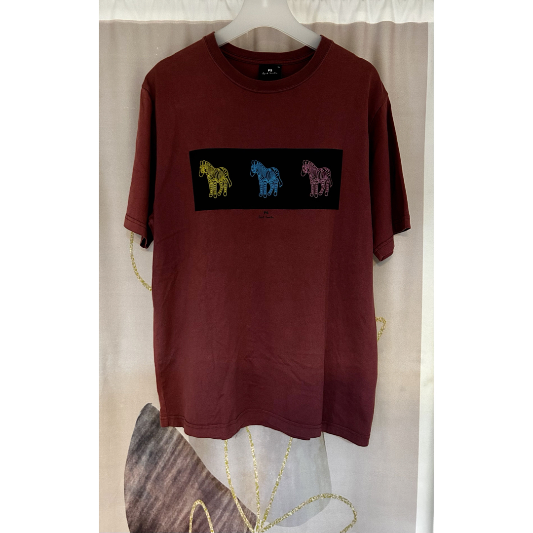 Paul Smith(ポールスミス)のポールスミス カラーゼブラ プリントオーガニックコットンTシャツ ワインレッド メンズのトップス(Tシャツ/カットソー(半袖/袖なし))の商品写真