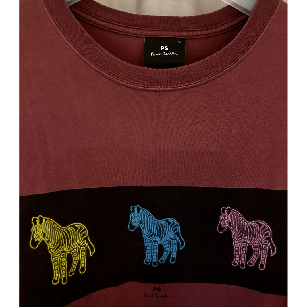 Paul Smith(ポールスミス)のポールスミス カラーゼブラ プリントオーガニックコットンTシャツ ワインレッド メンズのトップス(Tシャツ/カットソー(半袖/袖なし))の商品写真