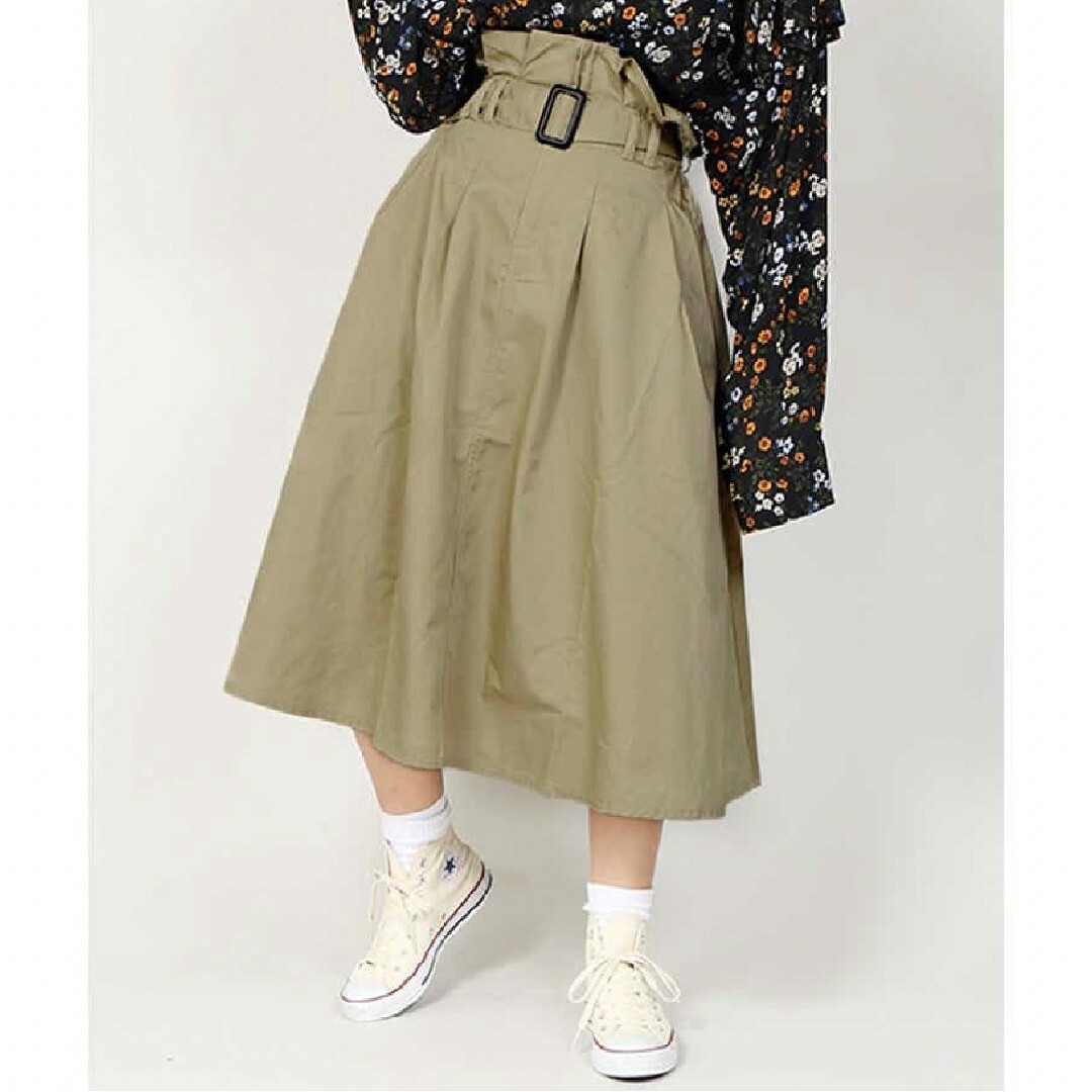 PUNYUS(プニュズ)のPUNYUS  プニュズ  ベルト付きハイウエストスカート　チノスカート レディースのスカート(ロングスカート)の商品写真