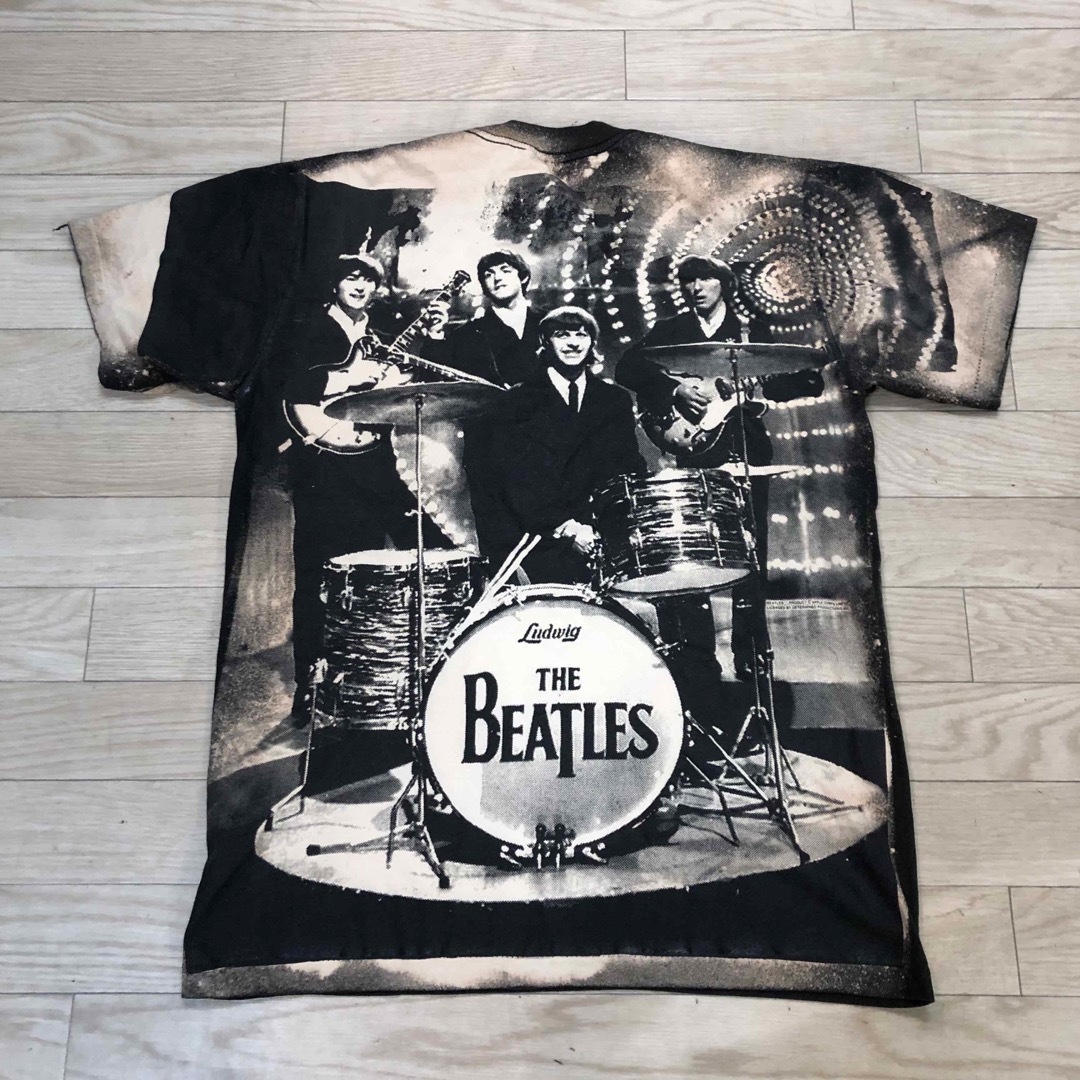 Beatles ビートルズ バンドTシャツ/ バンT/ 総柄/ USED/ 古着 メンズのトップス(Tシャツ/カットソー(半袖/袖なし))の商品写真