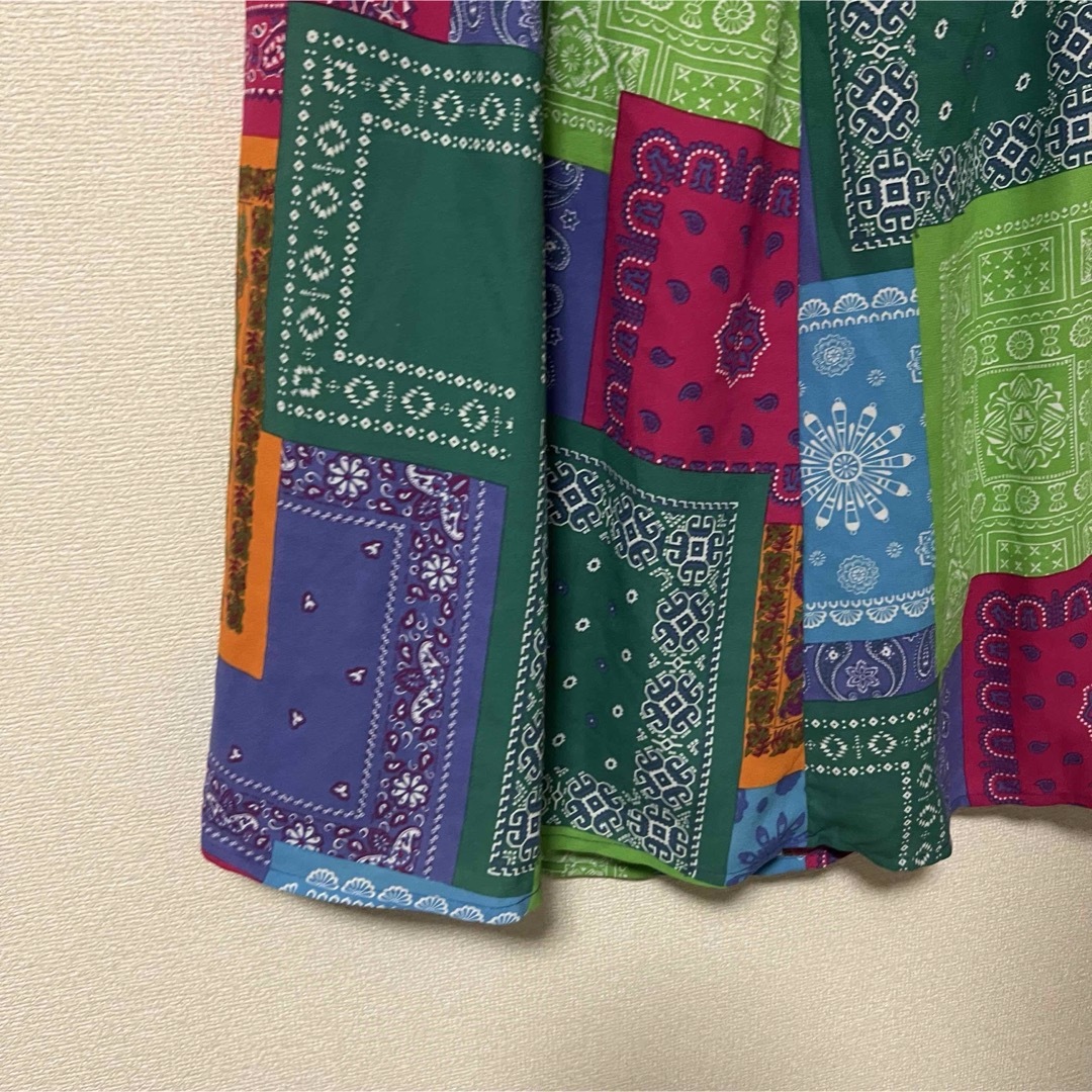 titicaca(チチカカ)の【美品】チチカカ ロングスカート パッチワーク　総柄 フレア　ウエストゴム レディースのスカート(ロングスカート)の商品写真