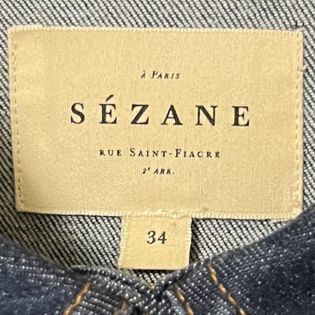 【極美品】sezane セザンヌ　デニムワンピース　パフスリーブ　膝丈ワンピース レディースのワンピース(ひざ丈ワンピース)の商品写真