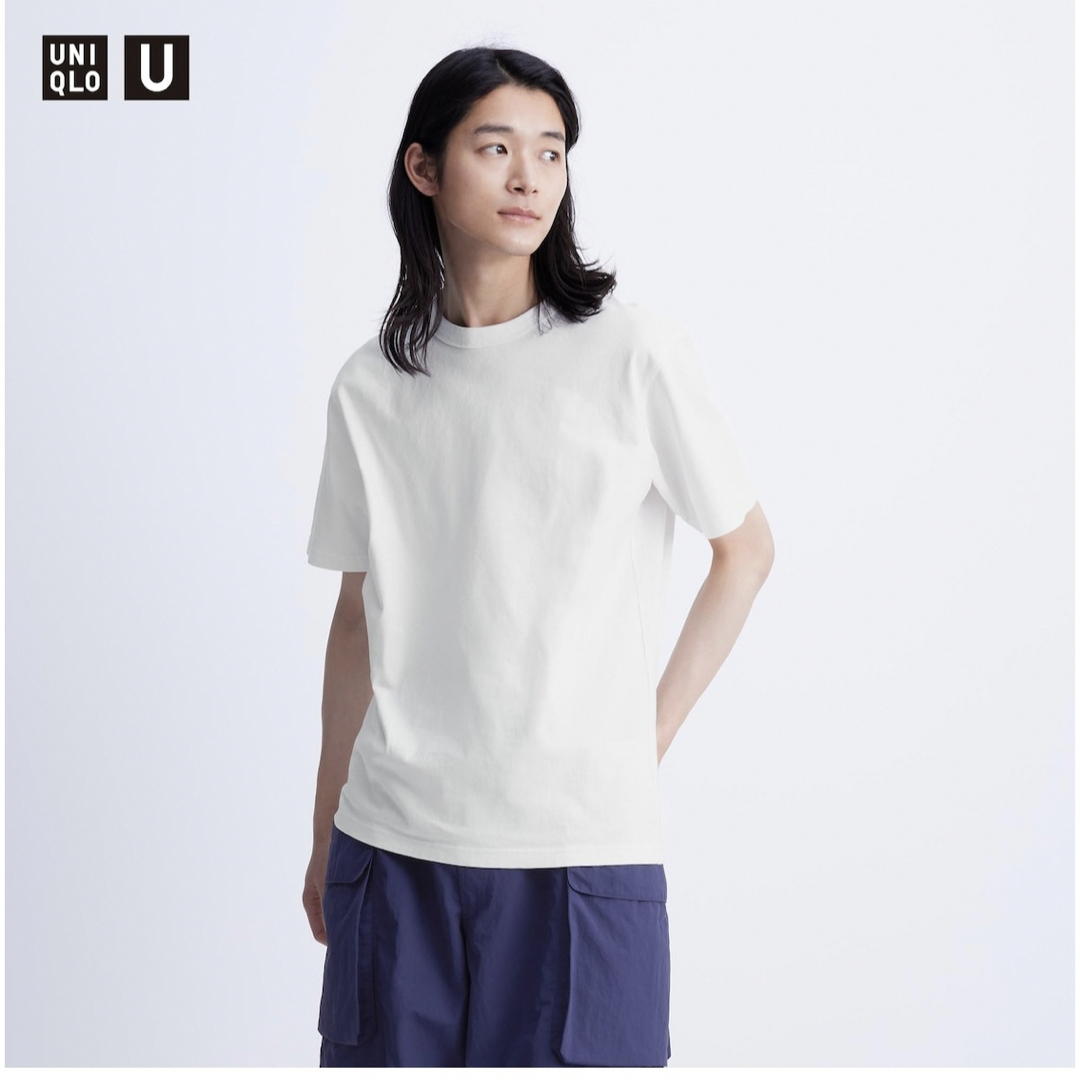 UNIQLO(ユニクロ)の夏頃様　新品タグ付き　UNIQLO ユニクロ　クルーネックTシャツ　白黒 メンズのトップス(Tシャツ/カットソー(半袖/袖なし))の商品写真