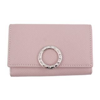 ブルガリ(BVLGARI)のBVLGARI ブルガリ ブルガリブルガリ  キーケース 30424 グレインレザー   ライトピンク シルバー金具  ロゴクリップ 6連 【本物保証】(キーケース)