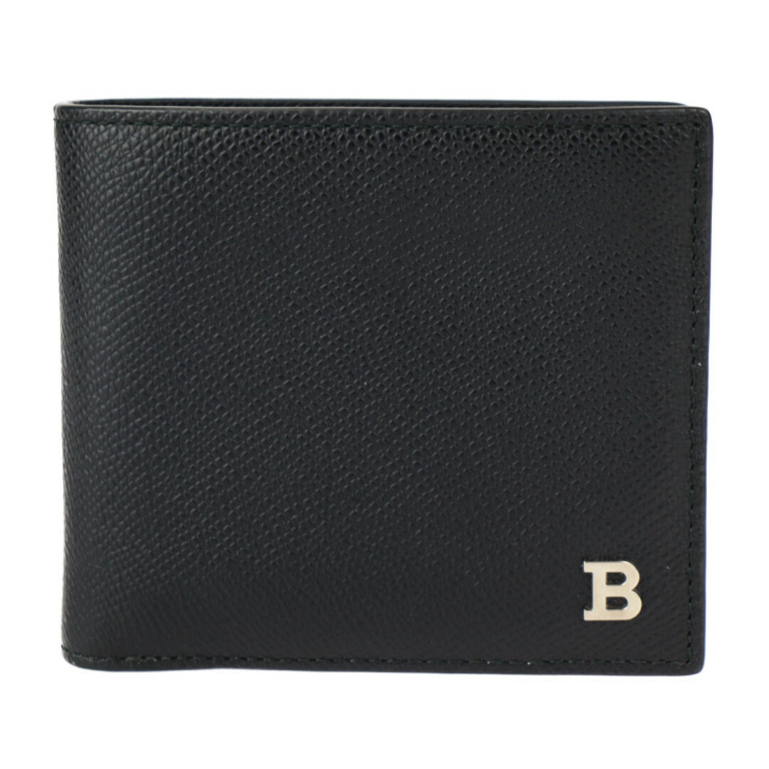 Bally(バリー)のBALLY バリー  BYIE.BM.O 二つ折り財布 6301153 レザー   ブラック シルバー金具  Bロゴ 【本物保証】 メンズのファッション小物(折り財布)の商品写真