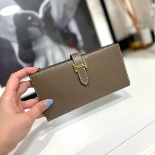 エルメス(Hermes)のエルメス ベアンスフレ ヴォーエプソン エトゥープ D刻印(財布)