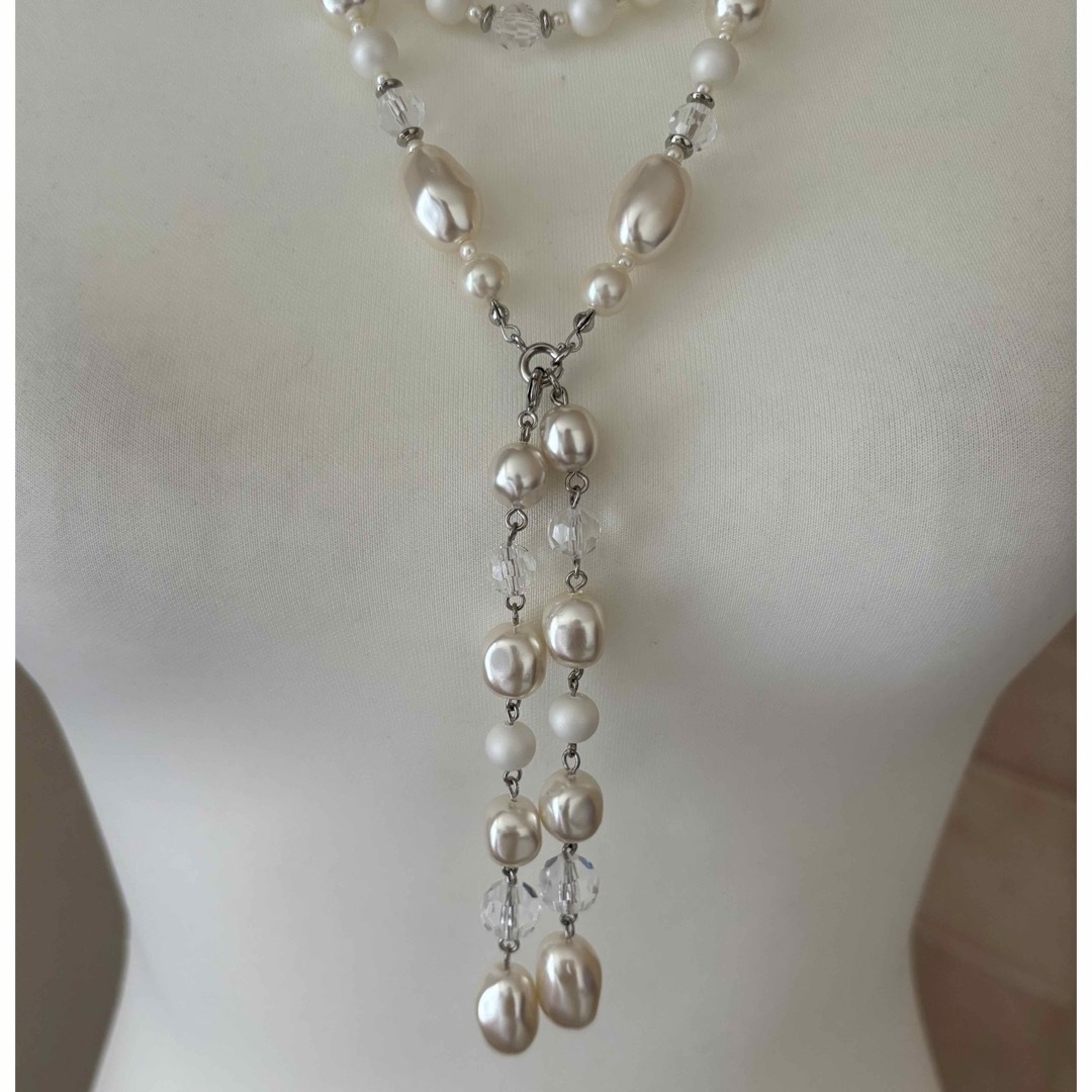未使用品ロング ネックレス  淡水　真珠　パール レディースのアクセサリー(ネックレス)の商品写真