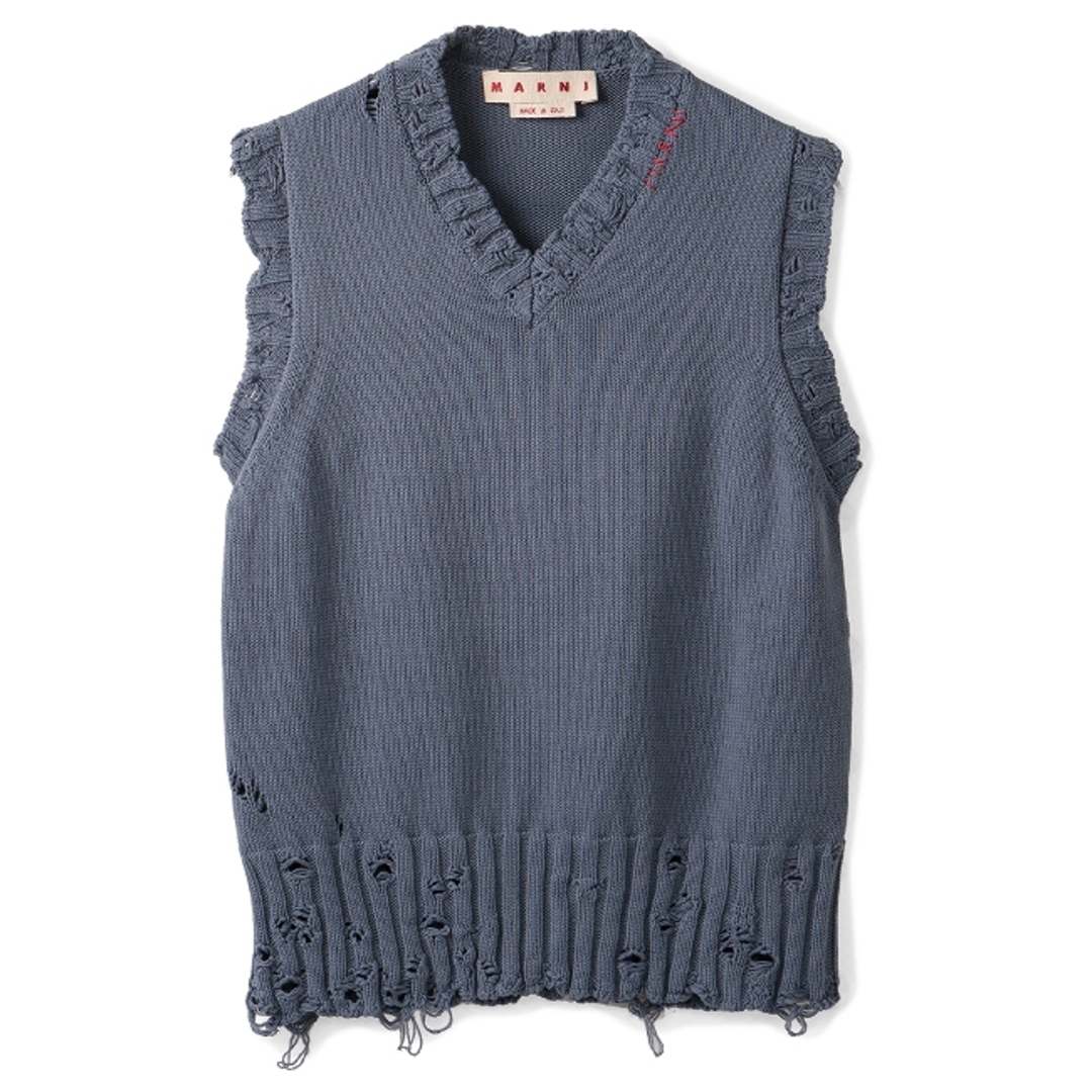 Marni(マルニ)のマルニ/MARNI ニット アパレル メンズ V NECK SWEATER セーター STEEL 2024年春夏新作 CVMG0091A0-UFC652-00B72 メンズのトップス(ベスト)の商品写真