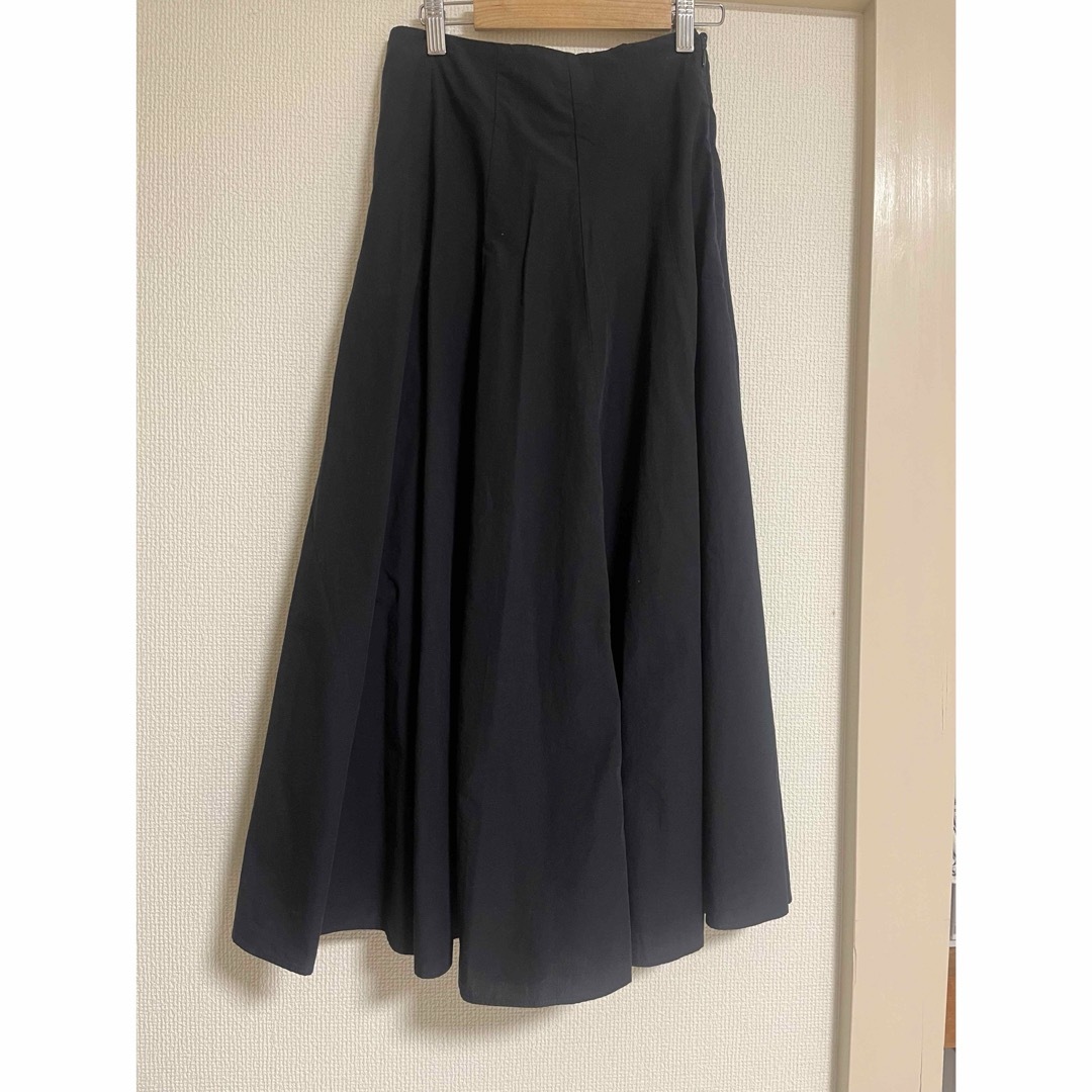 MUJI (無印良品)(ムジルシリョウヒン)の無印良品 婦人 涼感ブロードフレアスカートブラック Sサイズ レディースのスカート(ロングスカート)の商品写真