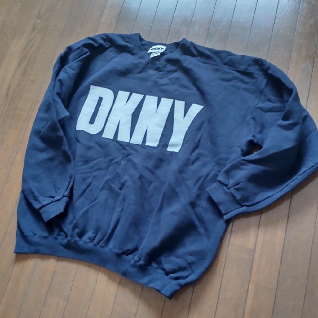 DKNY(ダナキャランニューヨーク)の90s DKNY USA製 希少美品（ダナキャランジーンズ）トレーナー/ネイビー メンズのトップス(パーカー)の商品写真