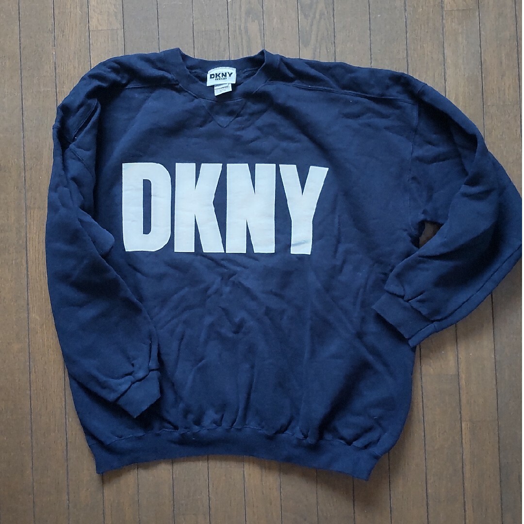 DKNY(ダナキャランニューヨーク)の90s DKNY USA製 希少美品（ダナキャランジーンズ）トレーナー/ネイビー メンズのトップス(パーカー)の商品写真