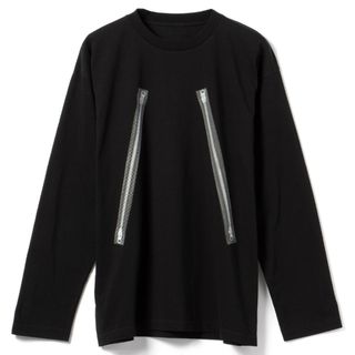 エムエムシックス(MM6)のエムエムシックス メゾンマルジェラ/MM6 MAISON MARGIELA シャツ アパレル メンズ T-SHIRT ロングTシャツ BLACK 2024年春夏新作 SH0GC0009-S23588-900(Tシャツ/カットソー(半袖/袖なし))