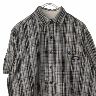 ディッキーズ(Dickies)のディッキーズ　チェック柄半袖シャツ　メンズM　f18(シャツ)