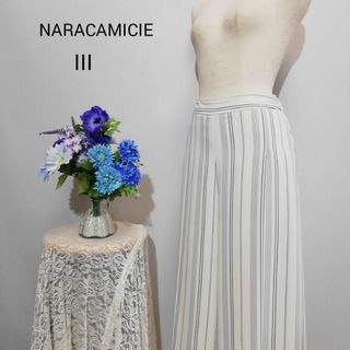 ナラカミーチェ(NARACAMICIE)のナラカミーチェ　極上美品　ガウチョパンツ　キュロット　ストライプ柄　XLサイズ(キュロット)