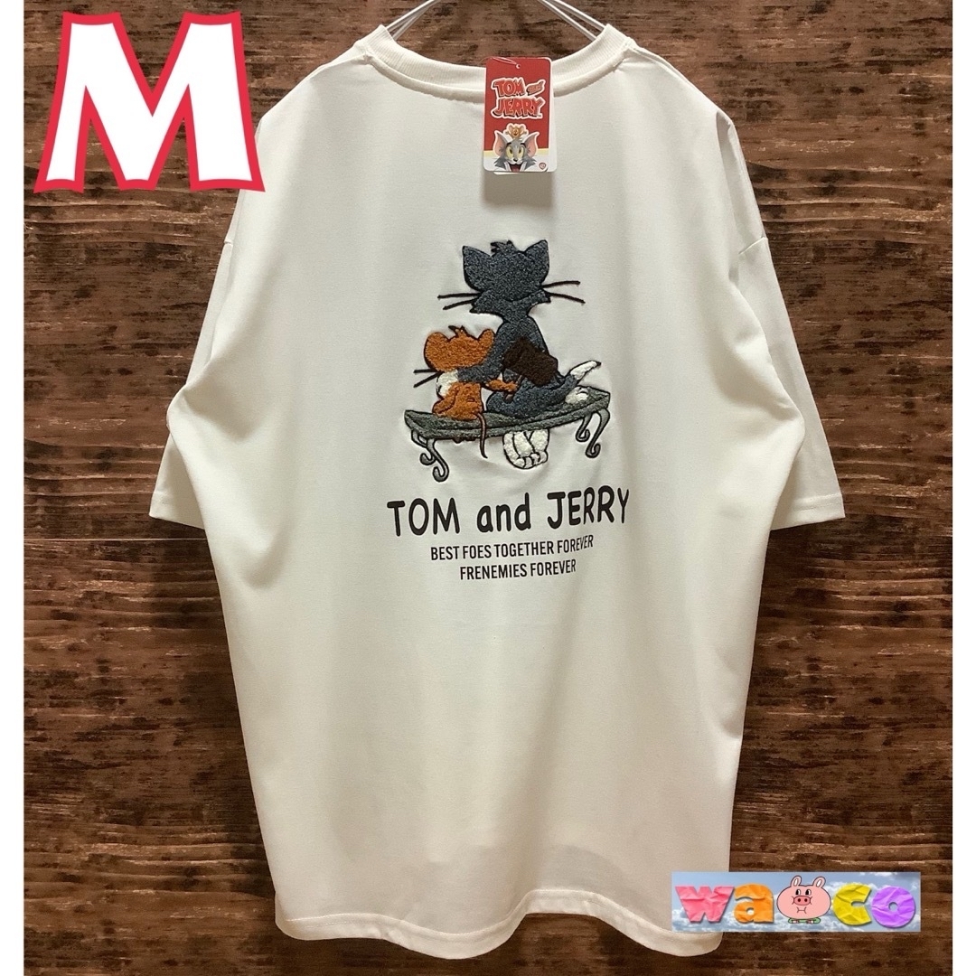 トムとジェリー　ハンマー　サガラ　Tシャツ　半袖　洋服　収納　棚　アニメ　M レディースのトップス(Tシャツ(半袖/袖なし))の商品写真