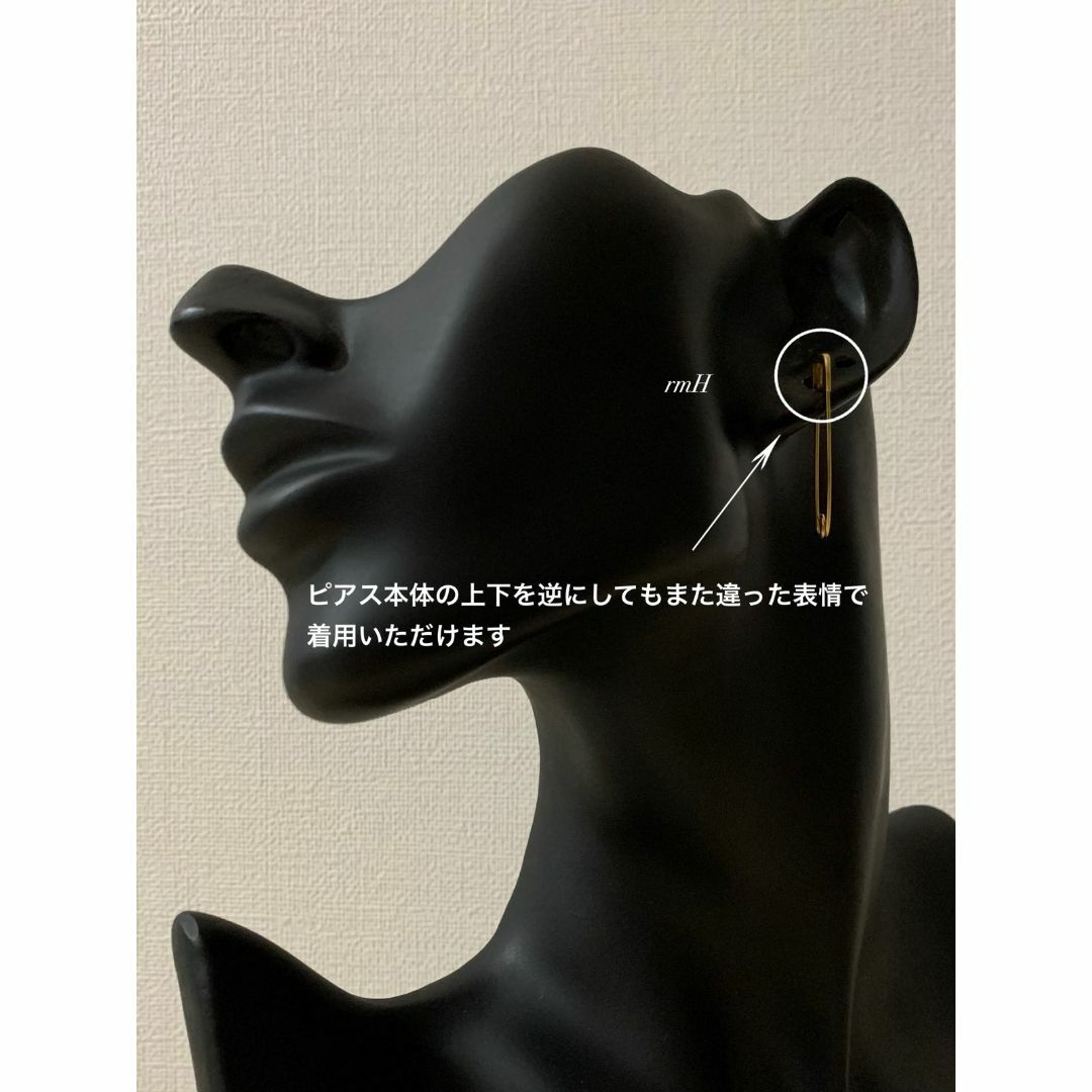 【セーフティピンピアス ゴールド 32mm 2個】ステンレス メンズのアクセサリー(ピアス(両耳用))の商品写真
