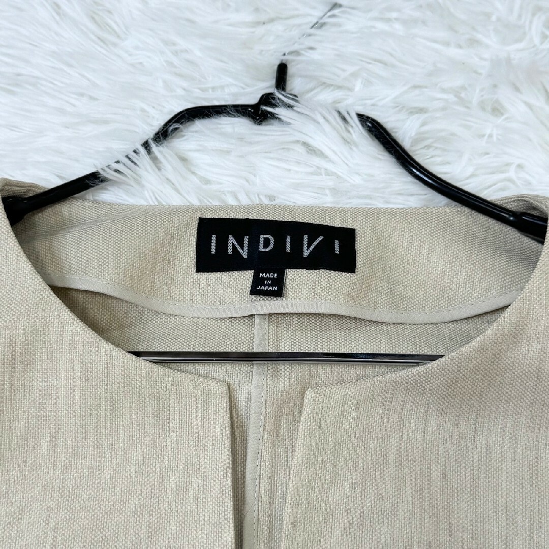 INDIVI(インディヴィ)のindiviジャケット リネンライク レディースのジャケット/アウター(ノーカラージャケット)の商品写真