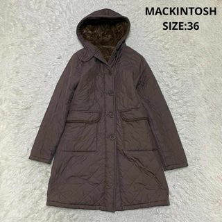 マッキントッシュ(MACKINTOSH)の英国製 マッキントッシュ グランジ ボアキルティングフーデットコート ブラウン(ロングコート)