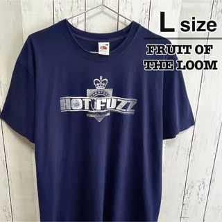 フルーツオブザルーム(FRUIT OF THE LOOM)のHOTFUZZ　Tシャツ　L　ネイビー　ムービー　コットン　フルーツオブザルーム(Tシャツ/カットソー(半袖/袖なし))