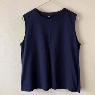 ユニクロ(UNIQLO)のユニクロ コットン ノースリーブ Ｔシャツ L(Tシャツ(半袖/袖なし))