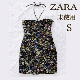 ZARA - 【未使用 S】ZARA ホルターボディコンミニワンピ
