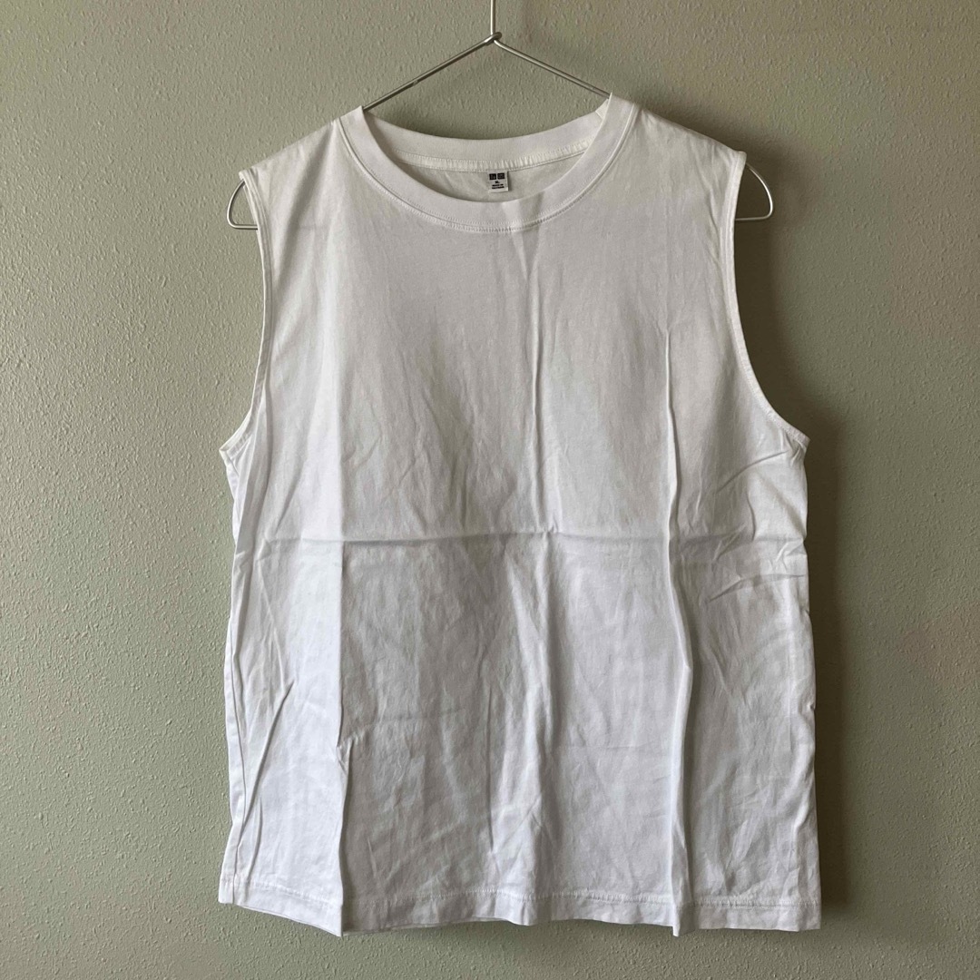 UNIQLO(ユニクロ)のユニクロ コットン ノースリーブ Ｔシャツ XL レディースのトップス(Tシャツ(半袖/袖なし))の商品写真