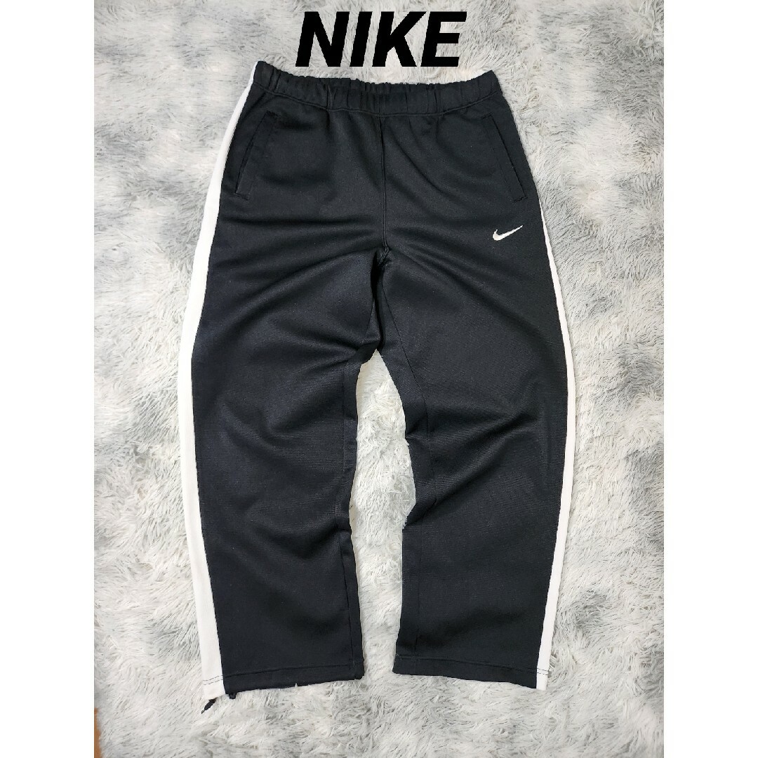 NIKE(ナイキ)の00s NIKE 極太 ワイド トラックパンツ ジャージパンツ 白黒 ブラック メンズのパンツ(その他)の商品写真