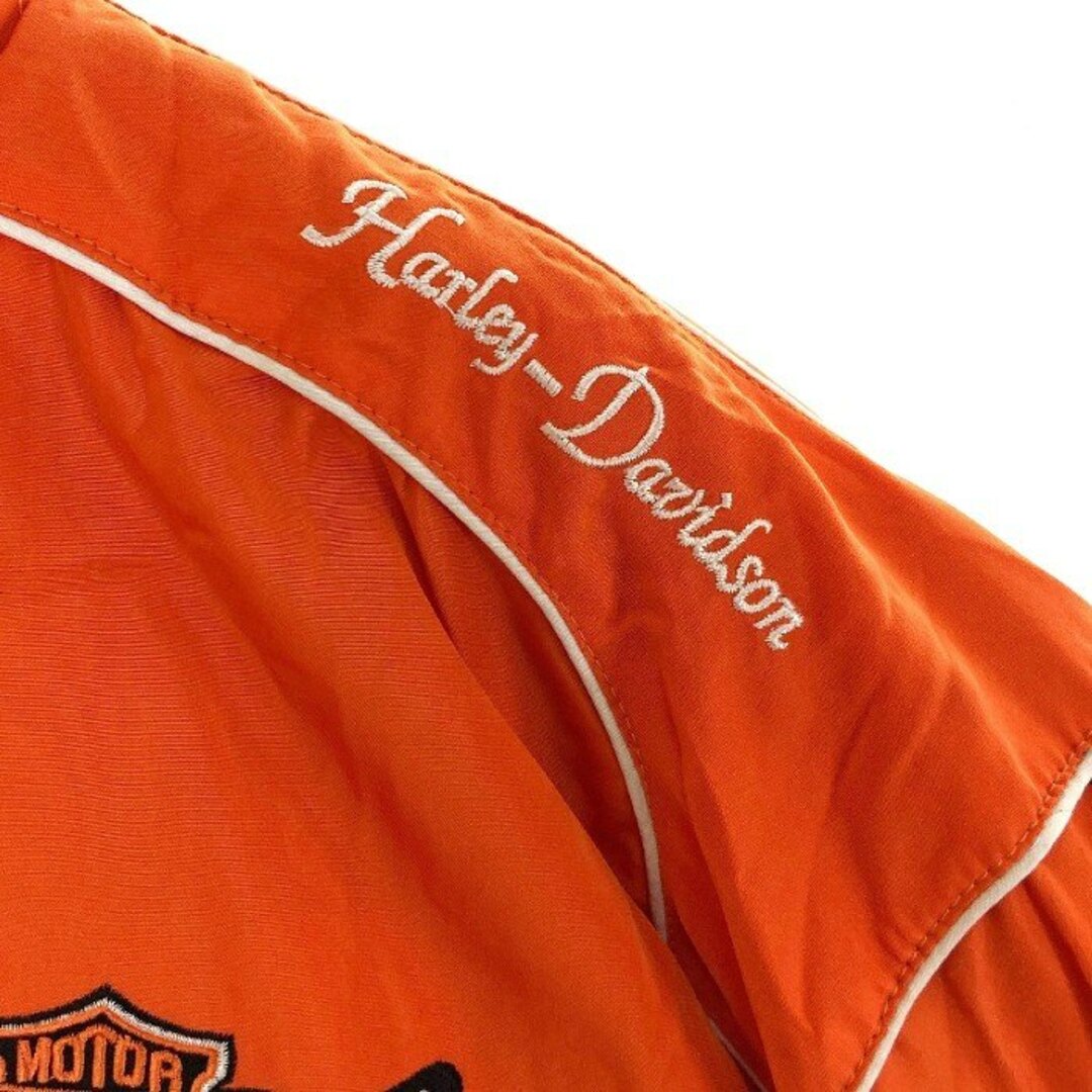 Harley Davidson(ハーレーダビッドソン)の★HARLEY-DAVIDSON ハーレーダビッドソン 100TH ANNIVERSARY ジップアップ ジャケット 中綿 オレンジ ブラック SizeXL メンズのジャケット/アウター(その他)の商品写真
