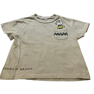 PEANUTS - 子供服 PEANUTSチャーリーブラウン 半袖Tシャツ 90㎝ カフェオレカラー
