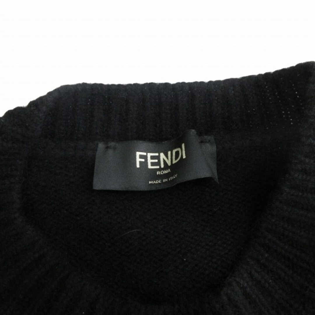 FENDI(フェンディ)のフェンディ ニット セーター 長袖 クルーネック カシミヤ ロゴ 黒 48 メンズのトップス(ニット/セーター)の商品写真