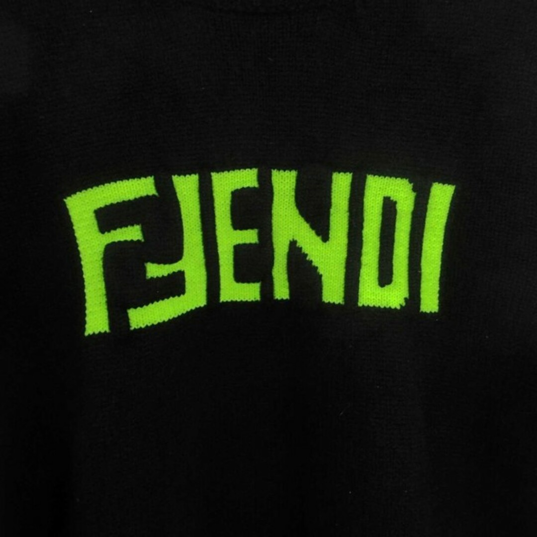 FENDI(フェンディ)のフェンディ ニット セーター 長袖 クルーネック カシミヤ ロゴ 黒 48 メンズのトップス(ニット/セーター)の商品写真