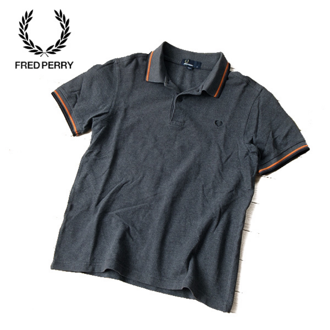 FRED PERRY(フレッドペリー)の美品 S フレッドペリー メンズ 半袖ポロシャツ グレー メンズのトップス(ポロシャツ)の商品写真