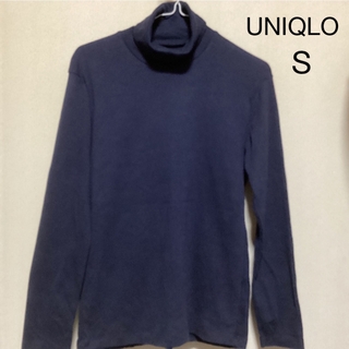 ユニクロ(UNIQLO)のUNIQLO  タートルネック　メンズ　ネイビィー　S(Tシャツ/カットソー(七分/長袖))