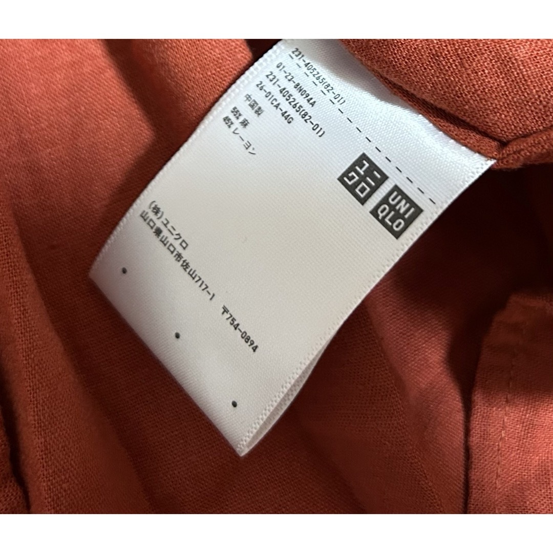 UNIQLO(ユニクロ)のユニクロ　 リネンブレンドギャザーブラウス　Mサイズ レディースのトップス(シャツ/ブラウス(長袖/七分))の商品写真