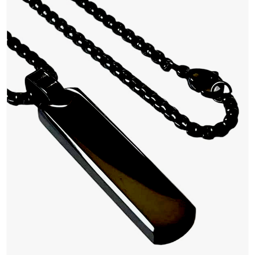 【RN026】ネックレス　アクセサリー　メンズ　ブラック　黒　スティック　ステン メンズのアクセサリー(ネックレス)の商品写真
