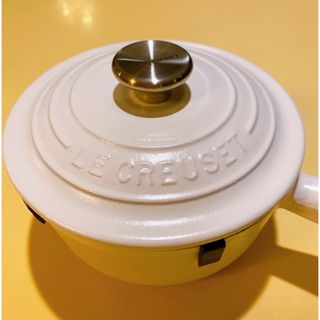 ルクルーゼ(LE CREUSET)のル・クルーゼ  ソースパン 16cm 白 シルバーツマミ片手鍋 ホーロー鍋  (鍋/フライパン)