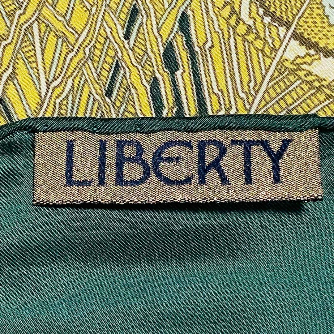 LIBERTY.(リバティ)の★LIBERTY★ スカーフ 大判 羽根 クジャク シルク グリーン レディースのファッション小物(バンダナ/スカーフ)の商品写真