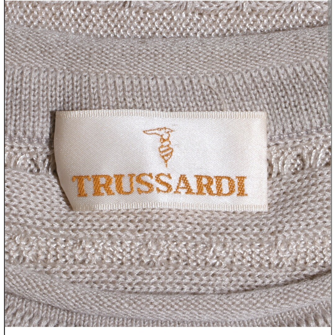 Trussardi(トラサルディ)の★美品★ トラサルディ トップス ニット サマーニット 半袖 麻素材 サイズXL レディースのトップス(ニット/セーター)の商品写真