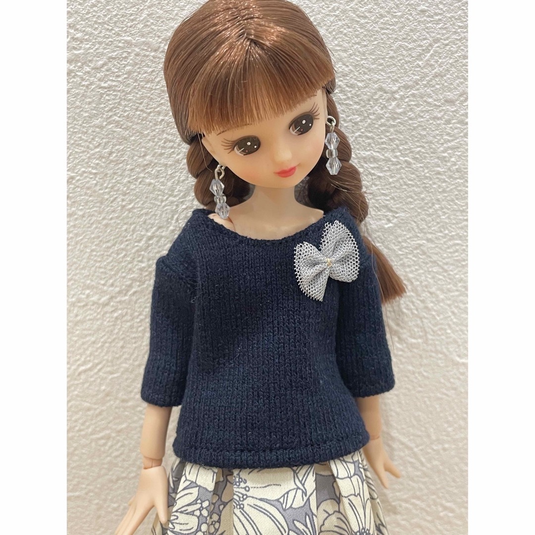 No.253  リカちゃん　ハンドメイド服  2点セット（ピアス付き） ハンドメイドのぬいぐるみ/人形(人形)の商品写真