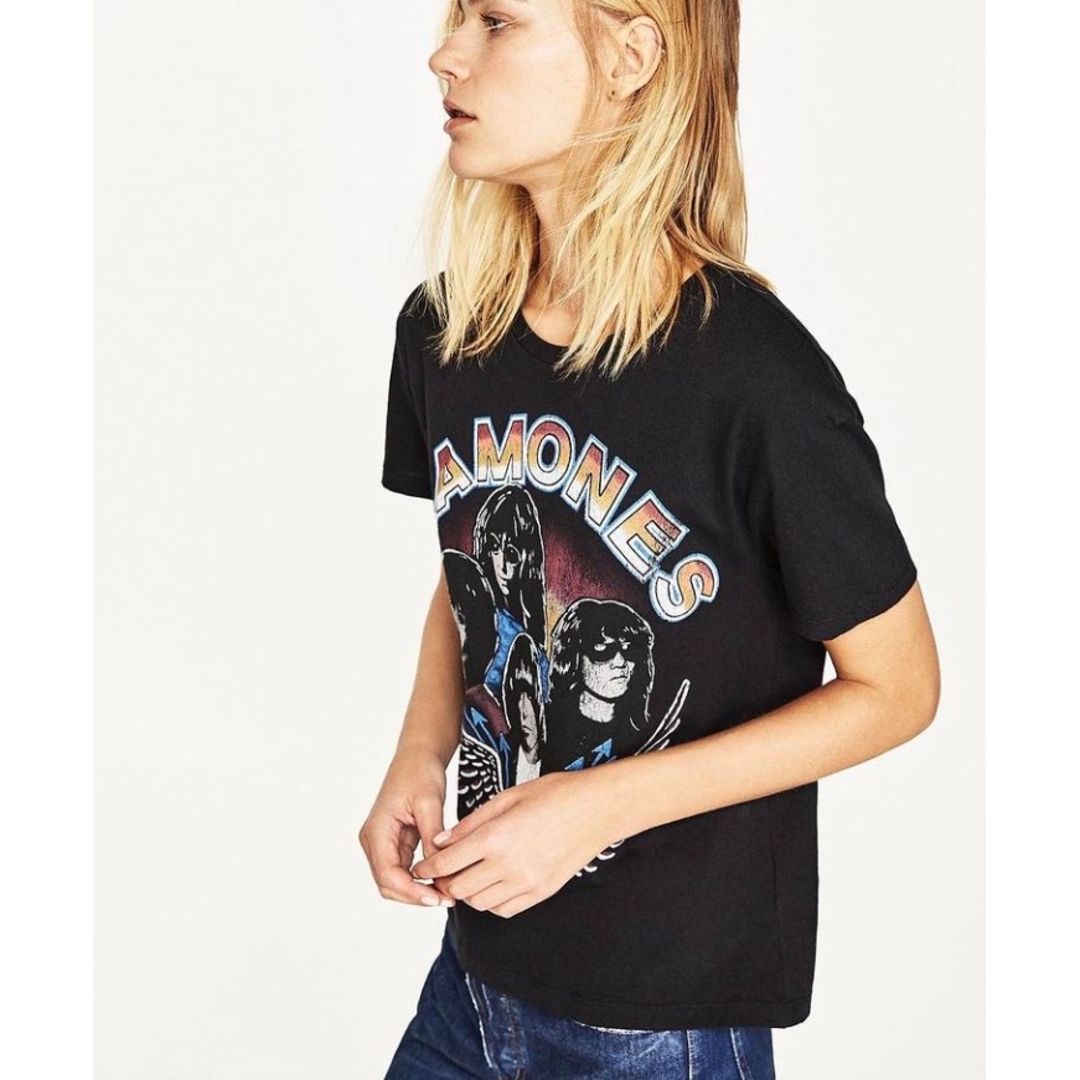 ZARA(ザラ)のZARA ザラ ラモーンズ ロックTシャツ レディースのトップス(Tシャツ(半袖/袖なし))の商品写真