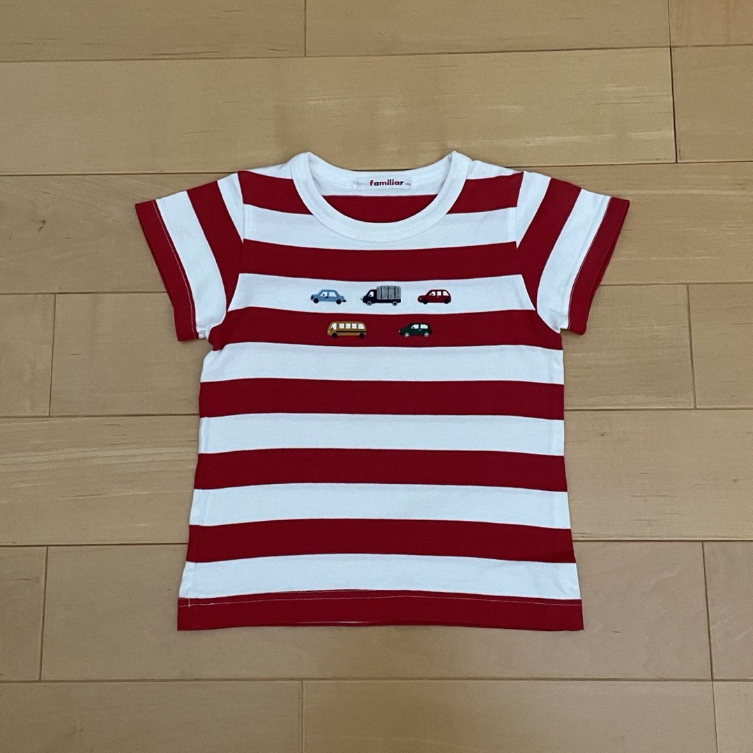 familiar(ファミリア)のファミリア☆ボーダー半袖Tシャツ(100) キッズ/ベビー/マタニティのキッズ服男の子用(90cm~)(Tシャツ/カットソー)の商品写真