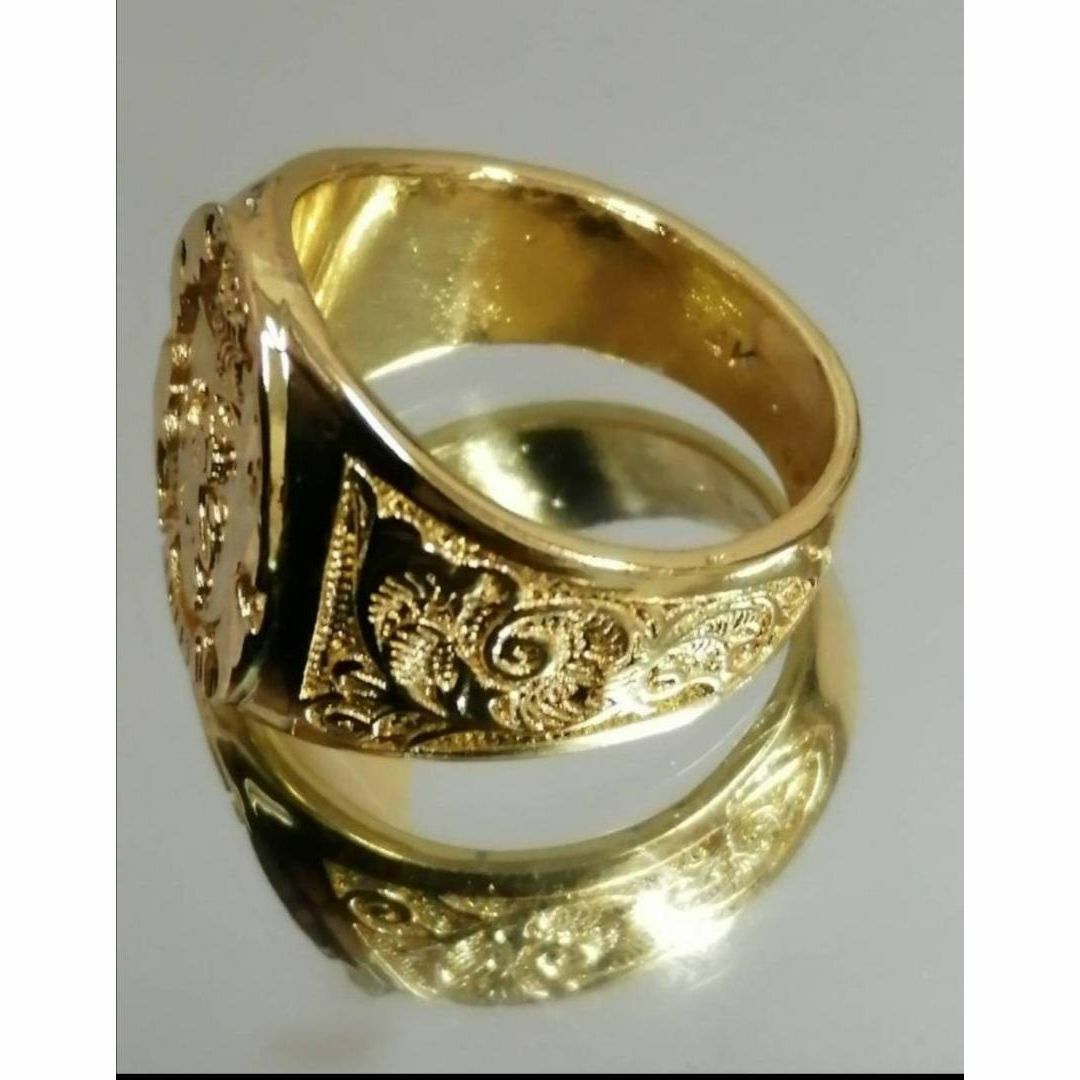 【H021】リング メンズ アクセサリー ゴールド ライオン 金色 指輪 20号 メンズのアクセサリー(リング(指輪))の商品写真