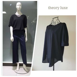 Theory luxe - セオリーリュクス ジョーゼットブラウス ボリューム袖 洗える 日本製 黒 M